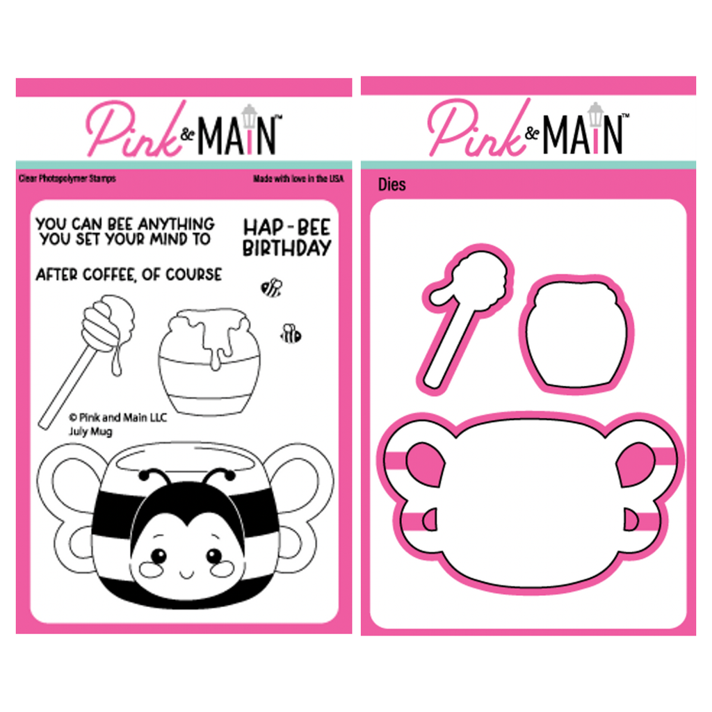 Pink and Main July Mug Clear Stamp and Die Set