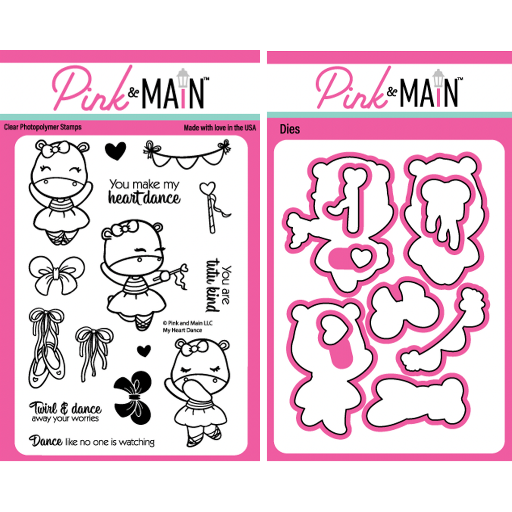 Pink and Main My Heart Dance Clear Stamp and Die Set