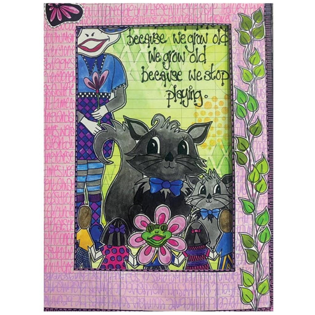 Dyan Reaveley Dylusions Purrfect Cling Stamps dyr10016 flowers