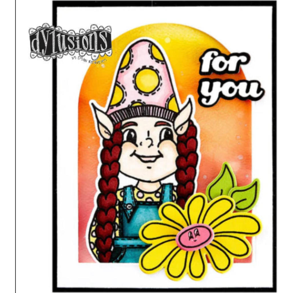 Dyan Reaveley Dylusions Gnome Sweet Gnome Cling Stamps dyr10011 for you