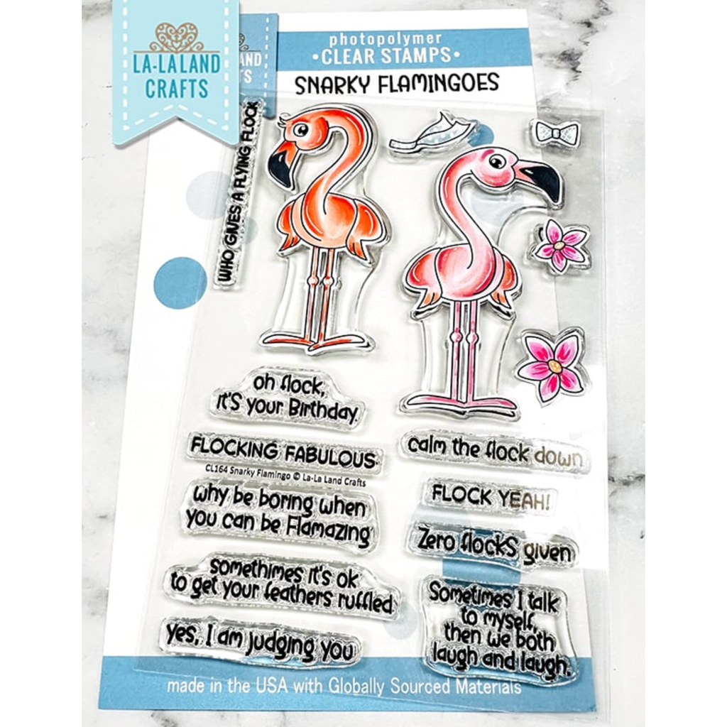 La-La Land Crafts Snarky Flamingoes Clear Stamps cl152