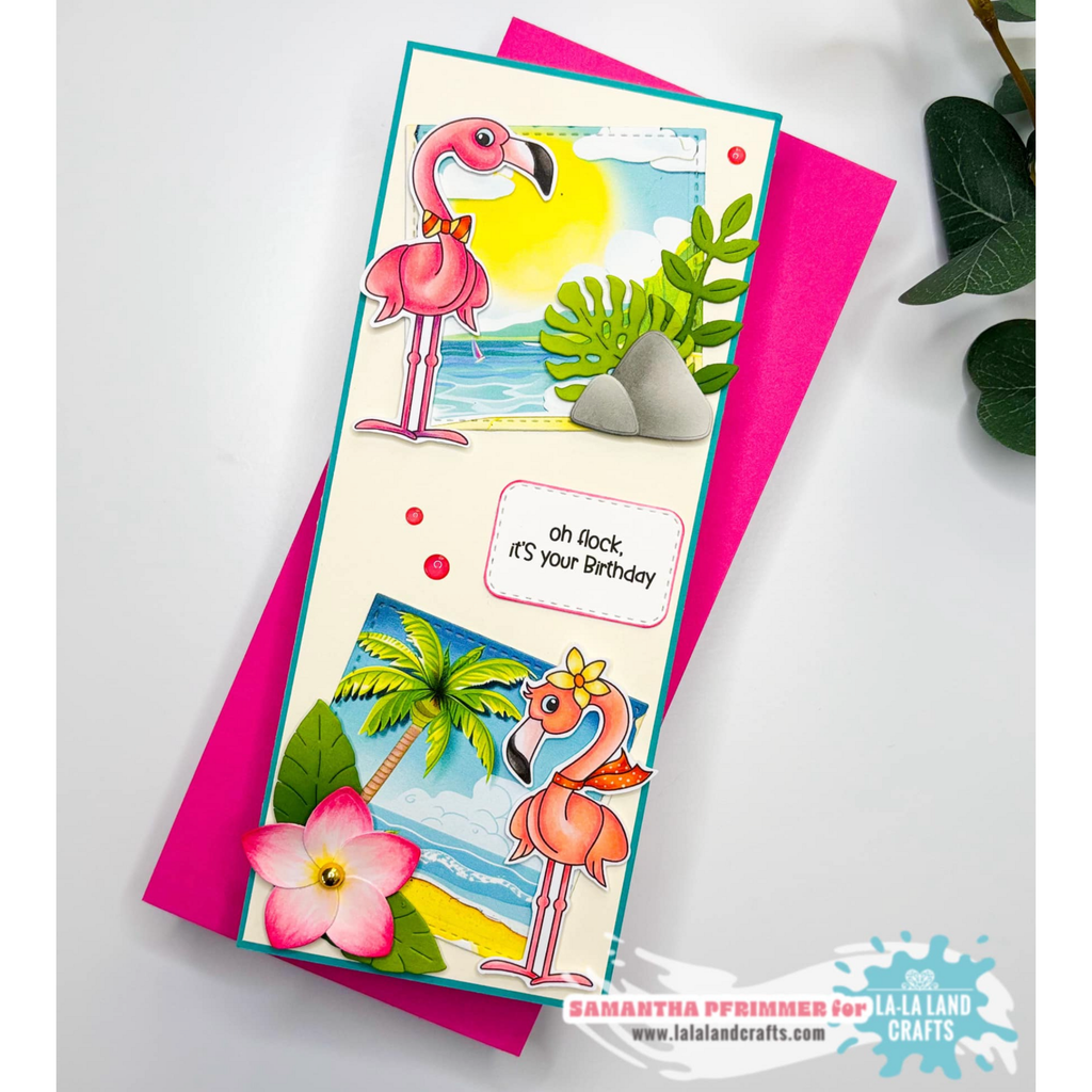 La-La Land Crafts Snarky Flamingoes Clear Stamps cl152 birthday