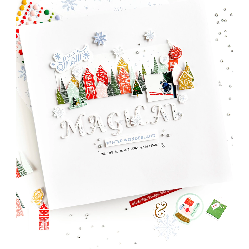 Pinkfresh Studio Holiday Dreams 6 x 6 Paper Pack 214523* Winter Wonderland Layout | color-code:ALT01