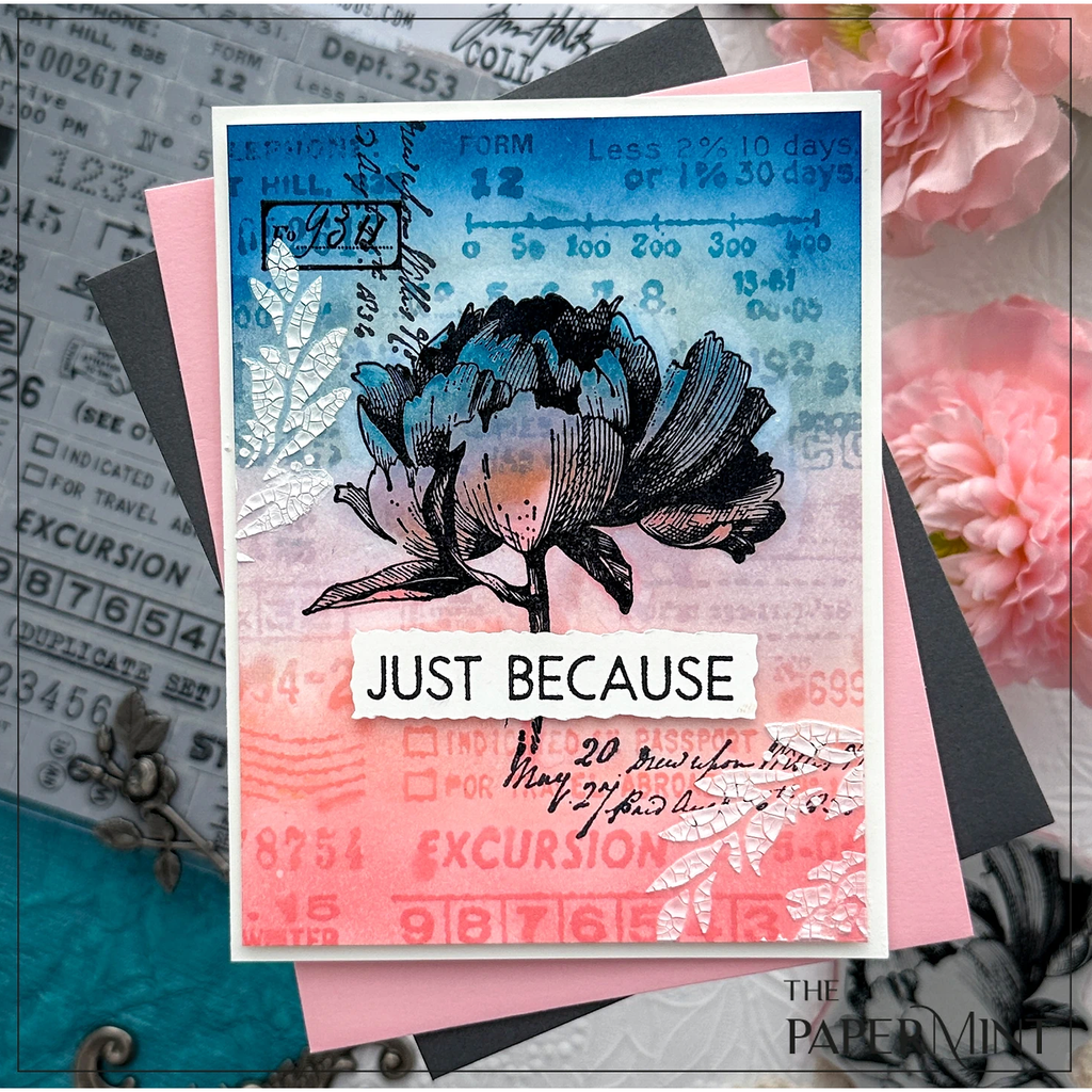 Tim Holtz Distress Ink Pad Milled Lavender Ranger TIM20219 French Bouquet Card | color-code:ALT01