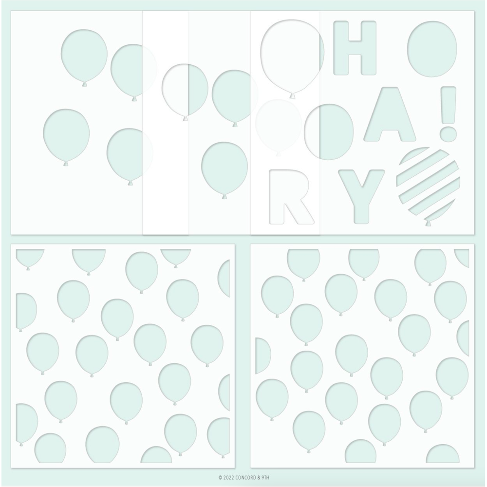 Copy of Concord & 9th Bunch of Balloons Clear Stamp Set 12024 stencil