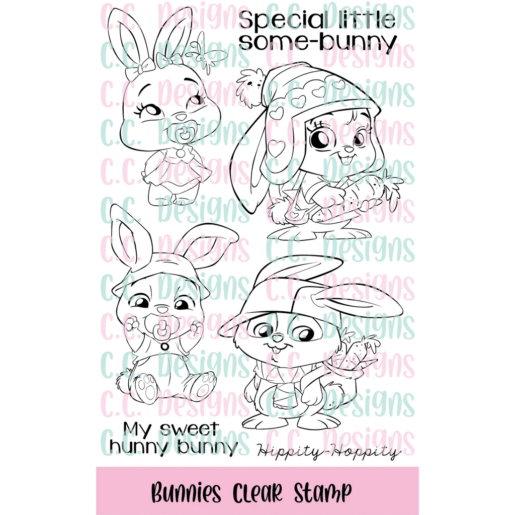 C.C. Designs Bunnies Clear Stamp Set ccd-0351