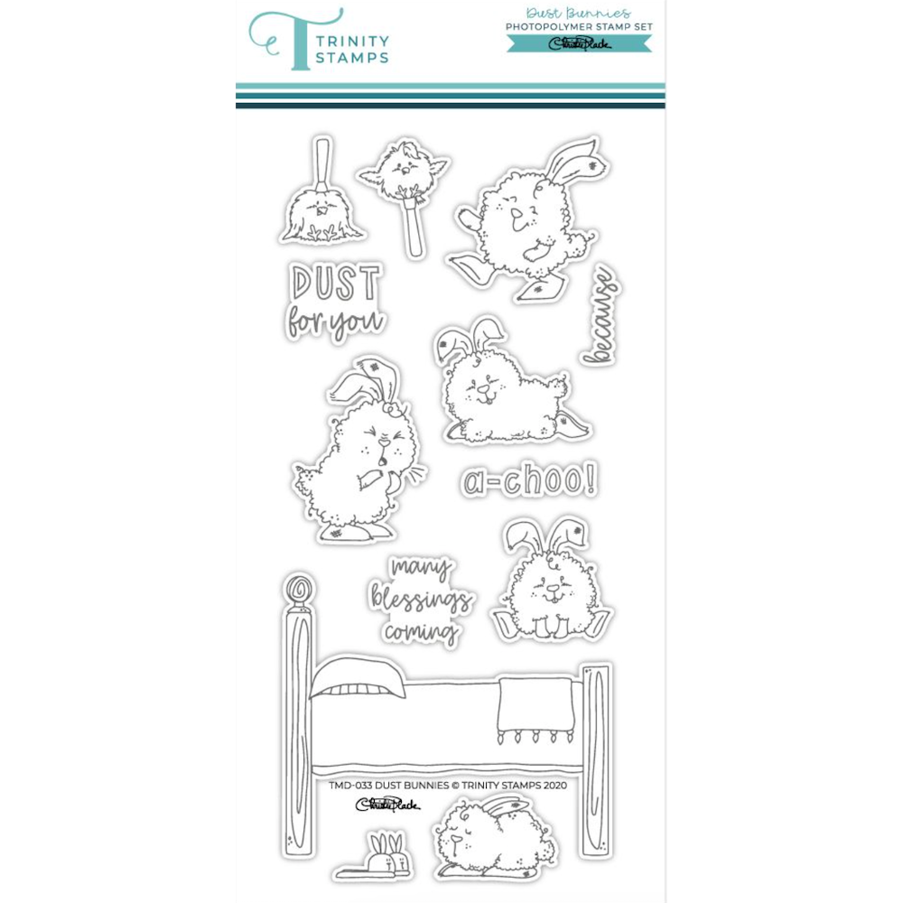 Trinity Stamps Dust Bunnies Stamp and Die Bundle clear