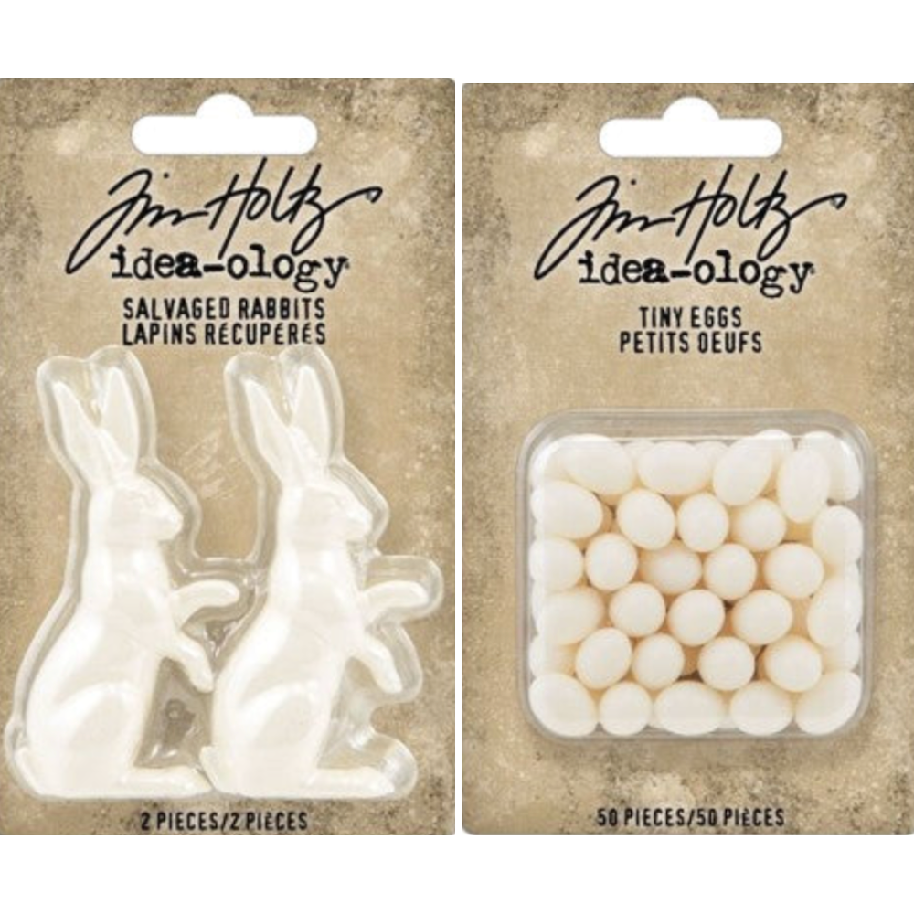 Tim Holtz Idea-ology Salvaged Rabbits and Tiny Eggs Bundle