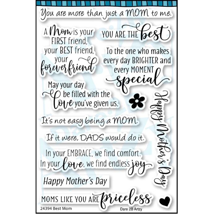 Dare 2B Artzy Best Mom Clear Stamp Set 24394