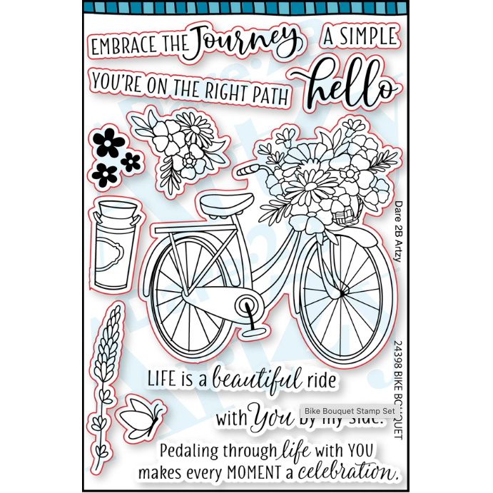 Dare 2B Artzy Bike Bouquet Clear Stamp Set 24398