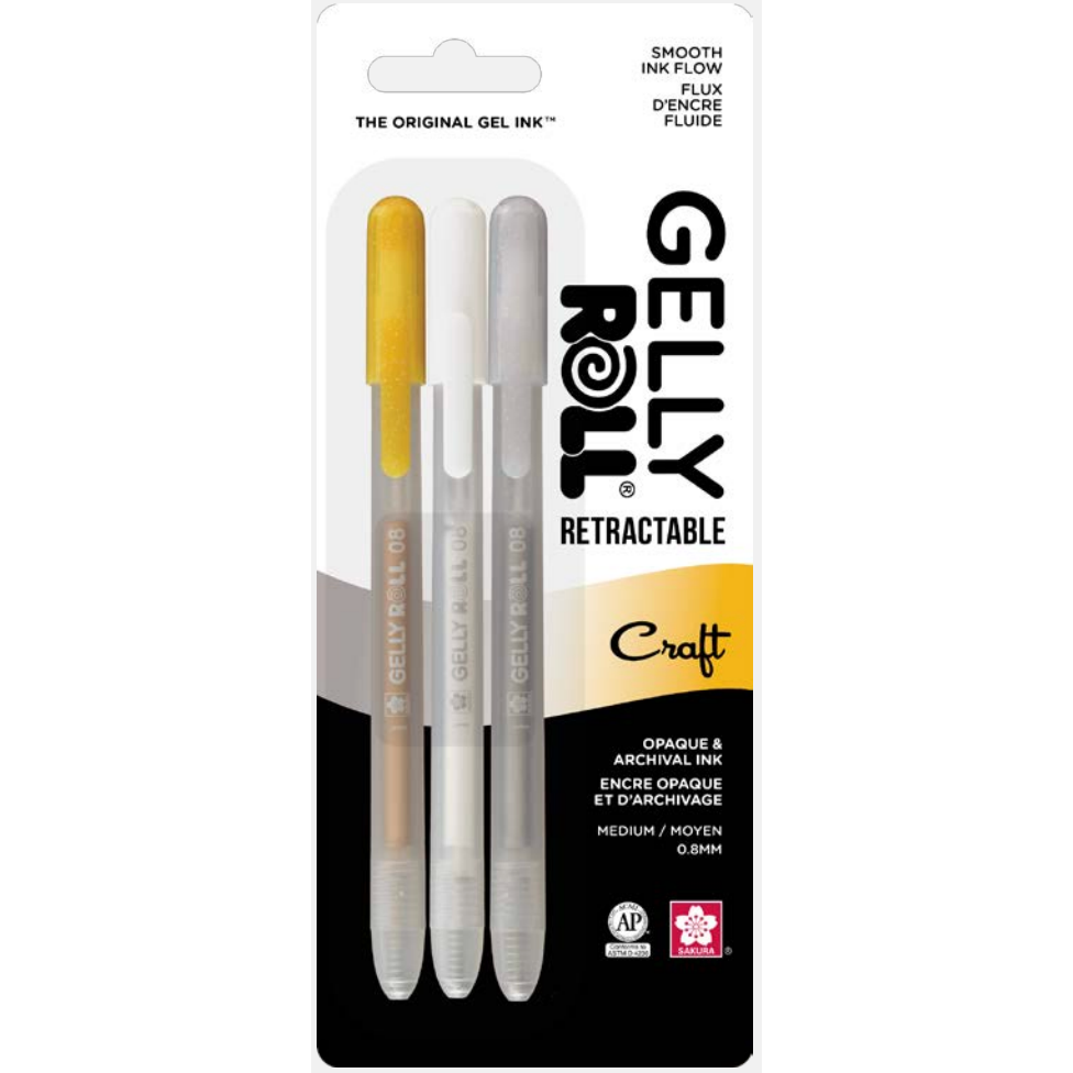 Sakura Gelly Roll Craft Retractable Pens 3 Pack 50601