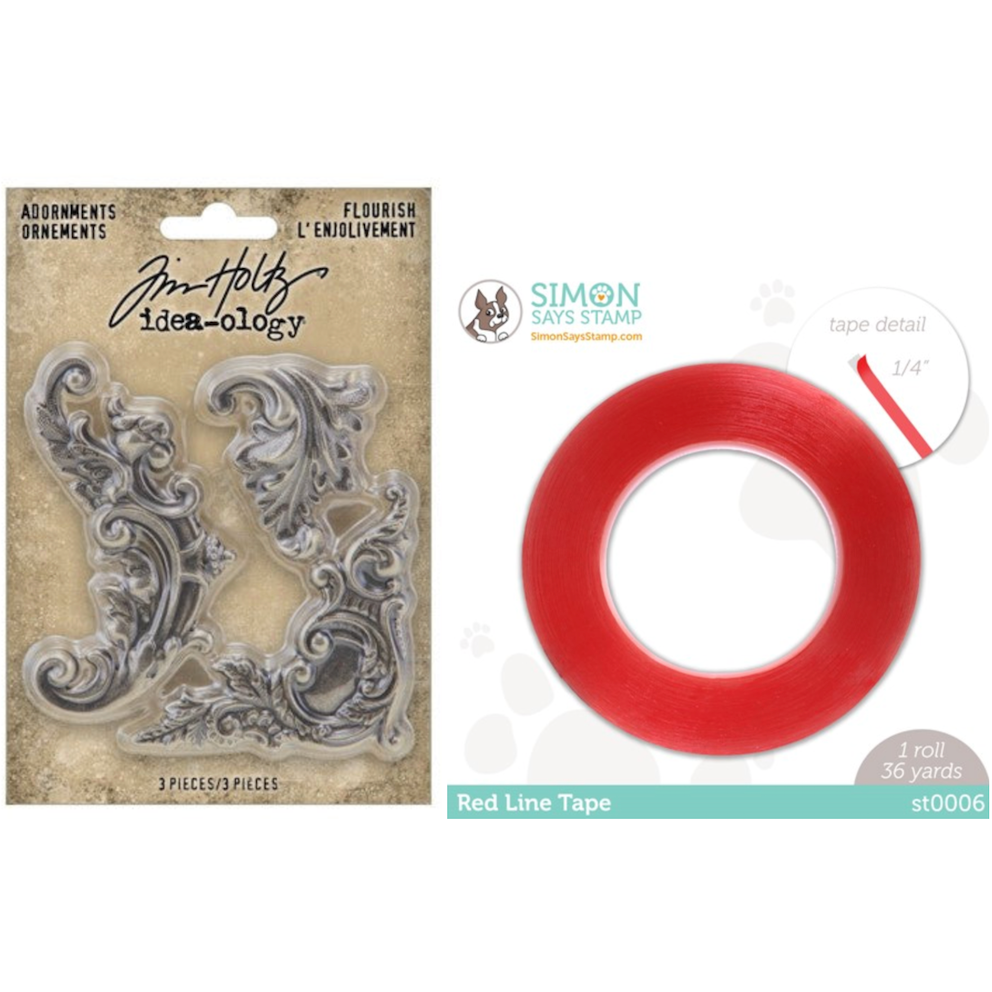 Tim Holtz Idea-ology Adornment Flourish and Red Tape 1/4 Bundle