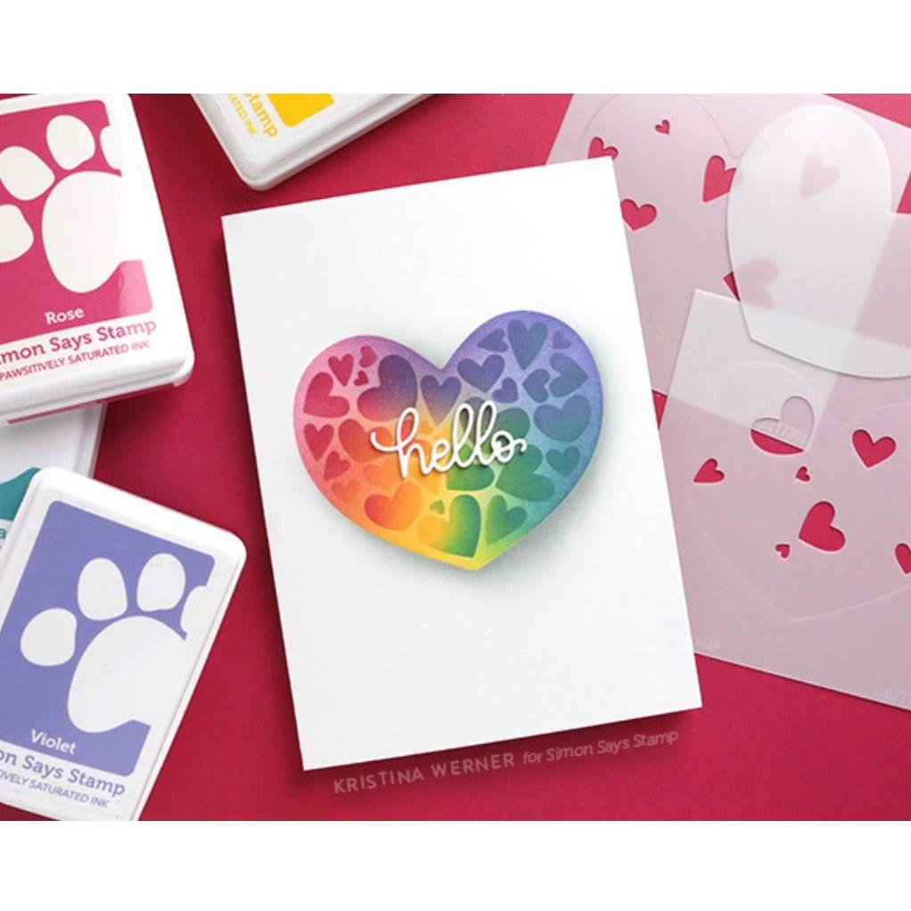 Simon Says Stamp Stencils Hearts In A Heart ssst221730c Smitten Hello Card | color-code:ALT03