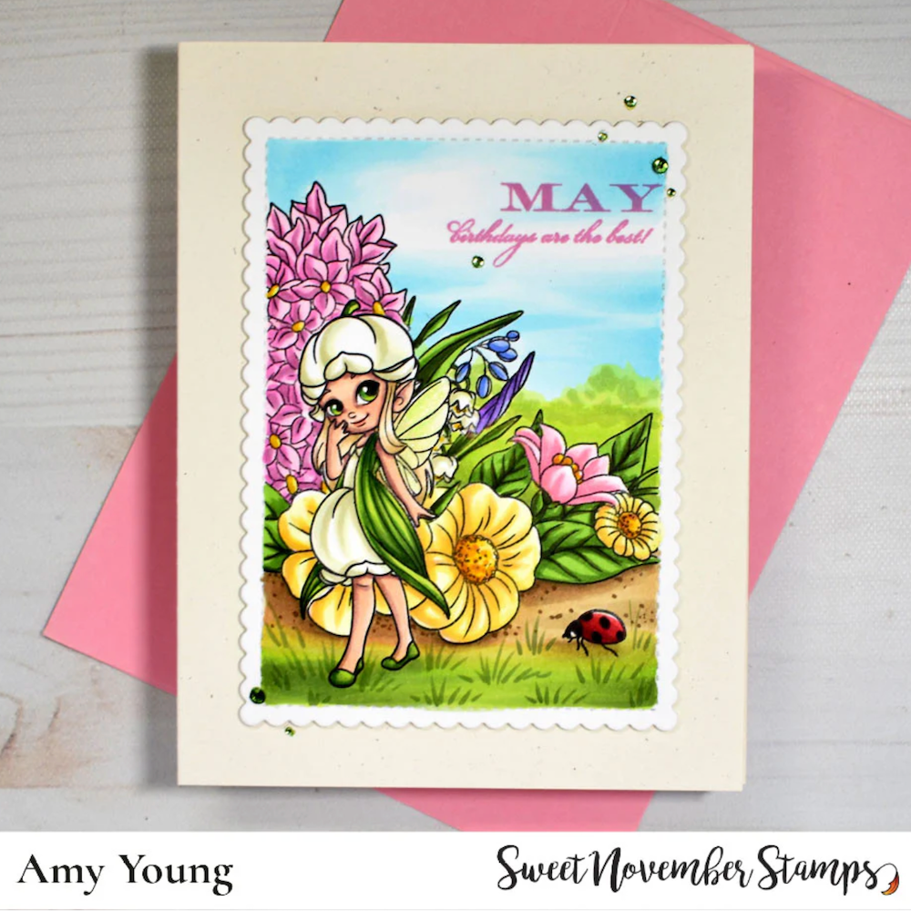 Sweet November Stamps May Lily of the Valley Fairy Clear Stamp Set sns-sp-ml-24 may