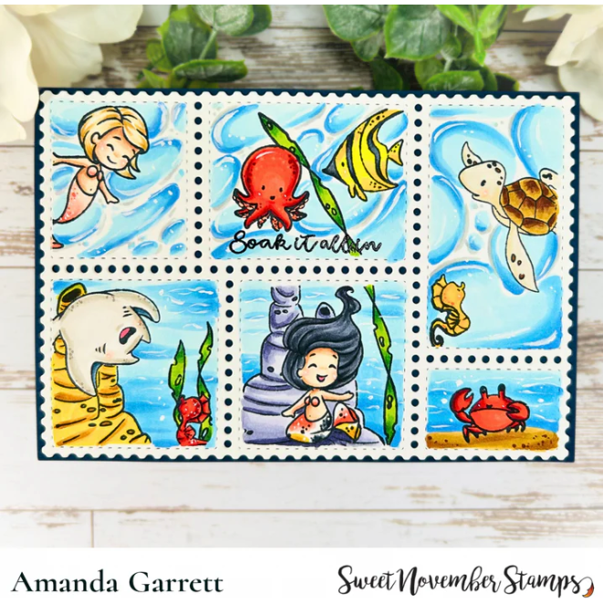 Sweet November Stamps Something's Fishy Clear Stamp Set sns-mm-sf-24 soak