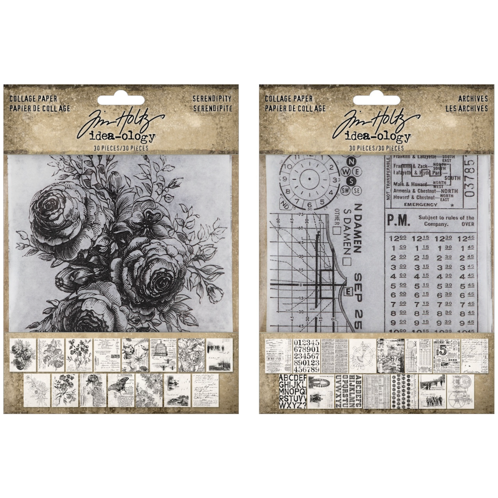 Tim Holtz Idea-ology Collage Paper Archives and Serendipity Bundle