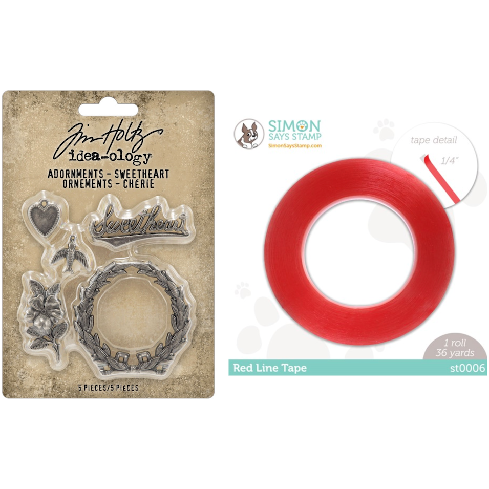 Tim Holtz Idea-ology Adornments Sweetheart and Red Tape 1/4 Bundle