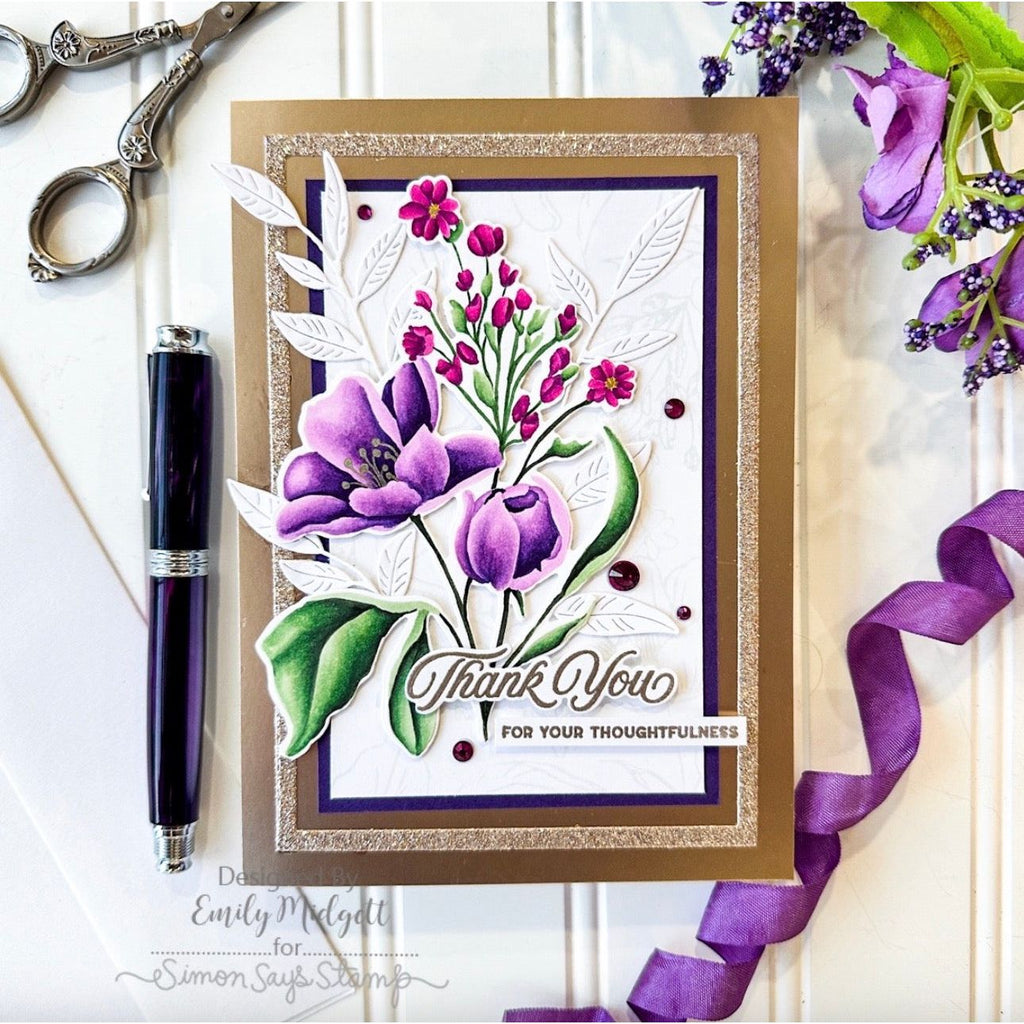 Simon Says Stamps And Dies Wild And Free Flowers set749wf Be Bold Thank You Card | color-code:ALT07