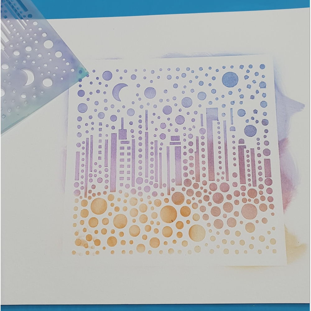 StencilGirl Midnight Metropolis Stencil s991 sky