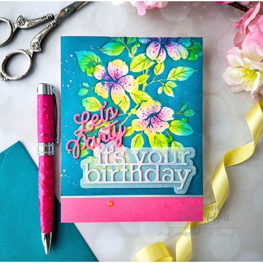 Simon Says Stamp Embossing Folder and Cutting Dies Branching Flowers sfd400 Be Bold Birthday Card | color-code:ALT08