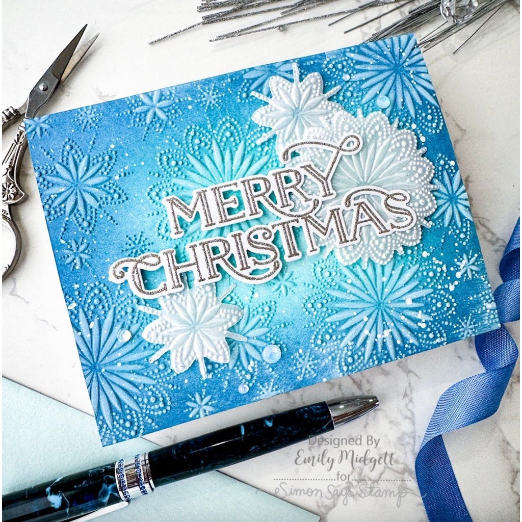 Simon Says Stamp Embossing Folder And Dies Burst Snowflakes sfd365 All The Joy Christmas Card | color-code:ALT07