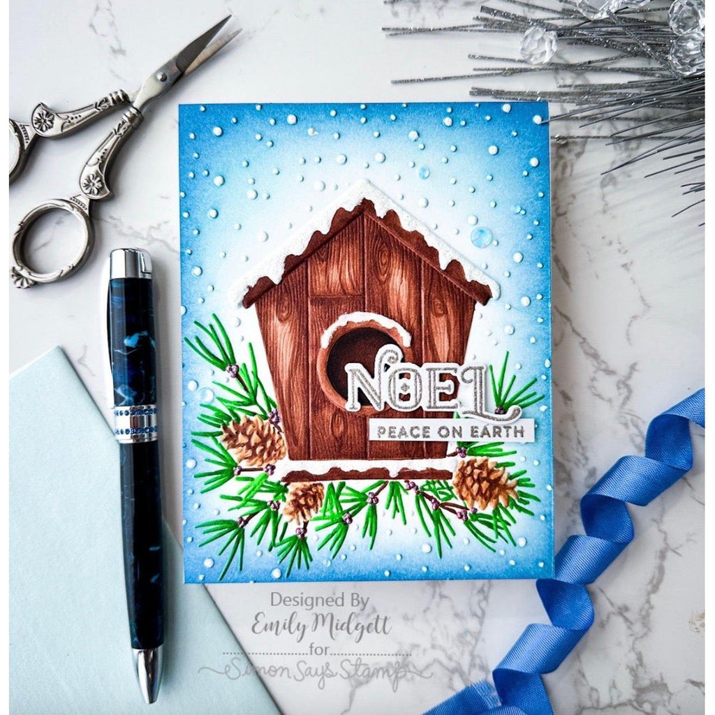 Simon Says Stamp! Simon Says Stamp Embossing Folder And Dies SNOWY BIRDHOUSE sfd309 Christmas Card | color-code:ALT04