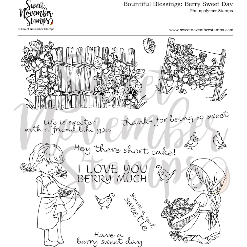 Sweet November Stamps Berry Sweet Day Clear Stamp Set sns-bb-bd-24