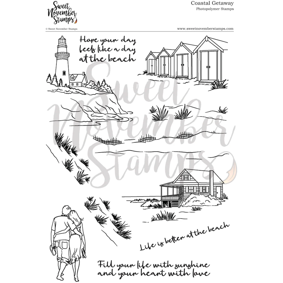 Sweet November Stamps Coastal Getaway Clear Stamp Set sns-bb-cg-24