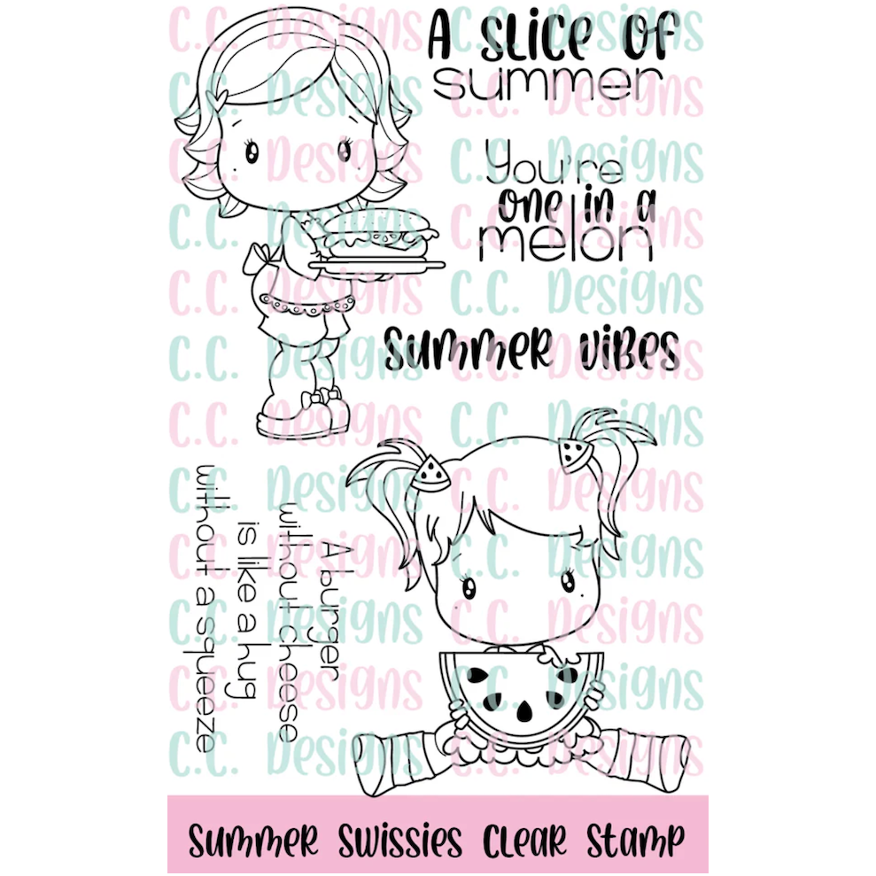 C.C. Designs Summer Swissies Clear Stamp Set ccd-0357