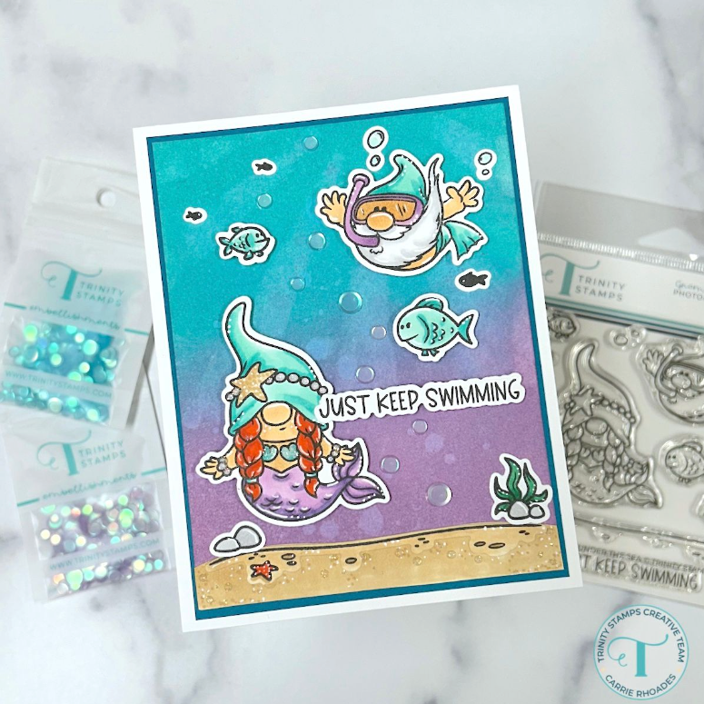 Trinity Stamps Gnomies Under The Sea Clear Stamp Set tps-336 swim