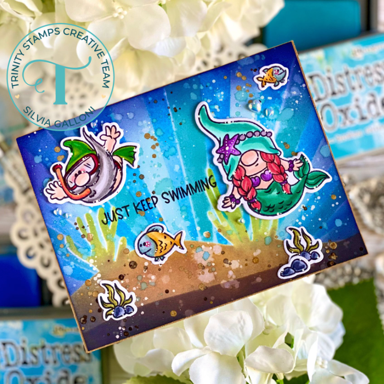 Trinity Stamps Gnomies Under The Sea Clear Stamp Set tps-336 fish