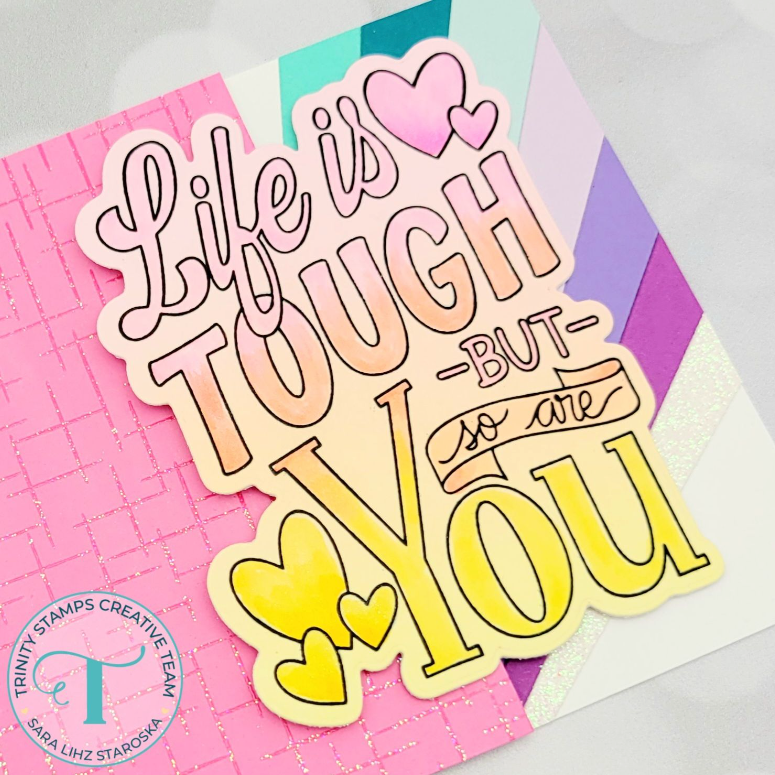 Trinity Stamps Life is Tough Die Set tmd-c324 pink