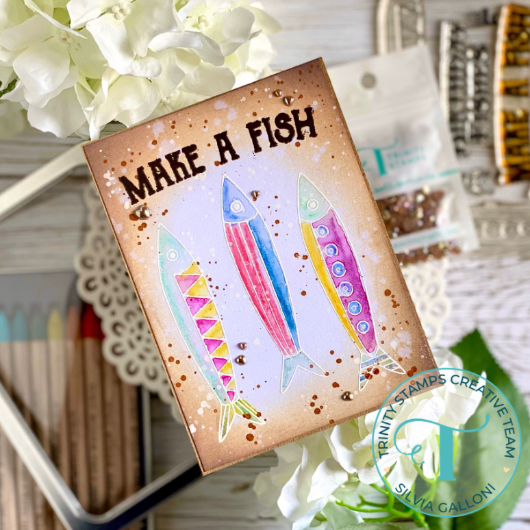 Trinity Stamps Sardine Surprise Clear Stamp Set tps-334 fish