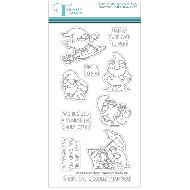 Trinity Stamps Summer Gnome Fun Clear Stamp Set tps-337