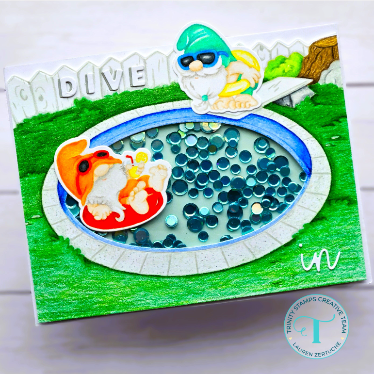 Trinity Stamps Backyard Pool Die Set tmd-c335 gnome