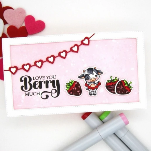 Streamside Studios Chocolate Covered Strawberry Cows Clear Stamp Set stsd37 banner