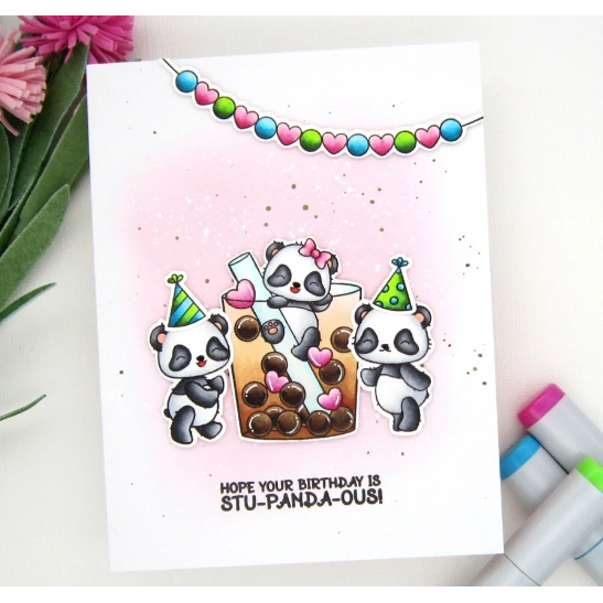 Streamside Studios Par-tea Pandas Clear Stamp Set stsd40 banenr