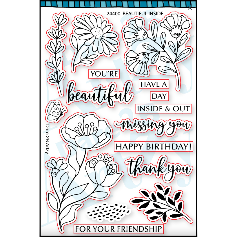 Dare 2B Artzy Beautiful Inside Clear Stamp Set 24400