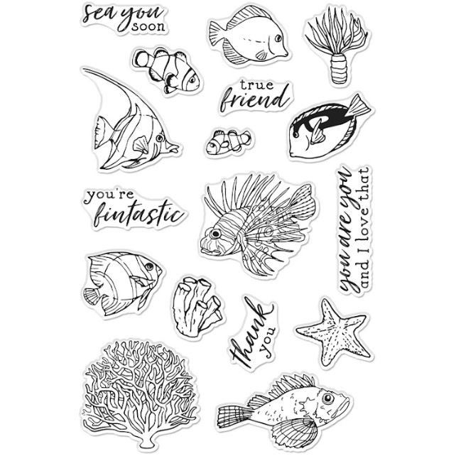 Hero Arts Tropical Fishes Clear Stamp Set cm768