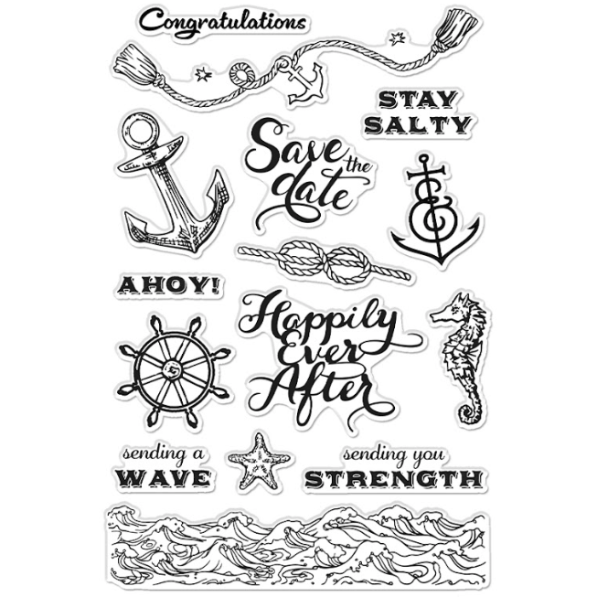 Hero Arts Nautical Messages Clear Stamp Set cm767