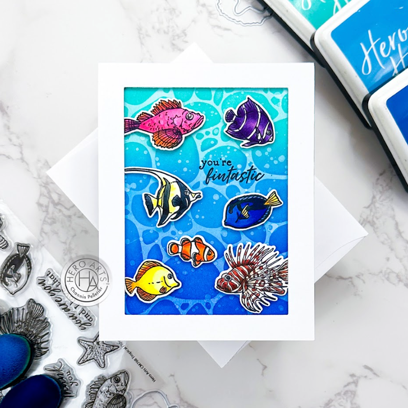 Hero Arts Tropical Fishes Clear Stamp Set cm768 fin