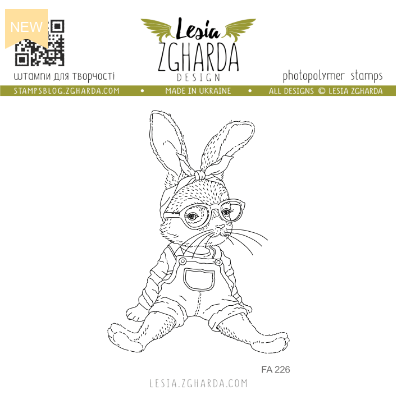 Lesia Zgharda Girl Rabbit Clear Stamp fa226