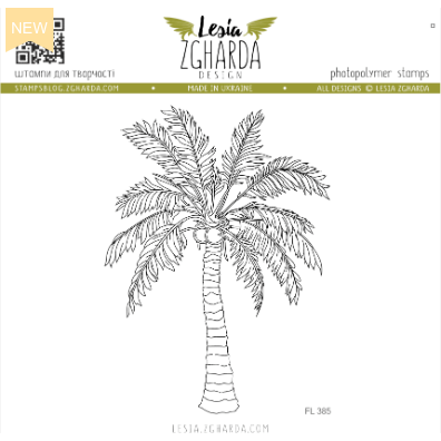 Lesia Zgharda Tropical Palm Clear Stamp fl385