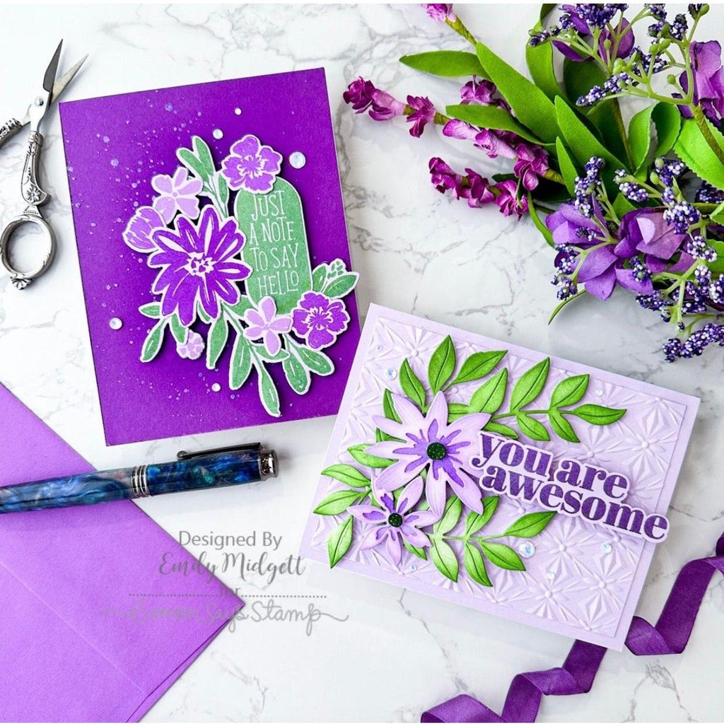 Simon Says Stamp! Simon Says Stamps and Dies BRUSHED FLOWERS set524bf Friend Cards | color-code:ALT03