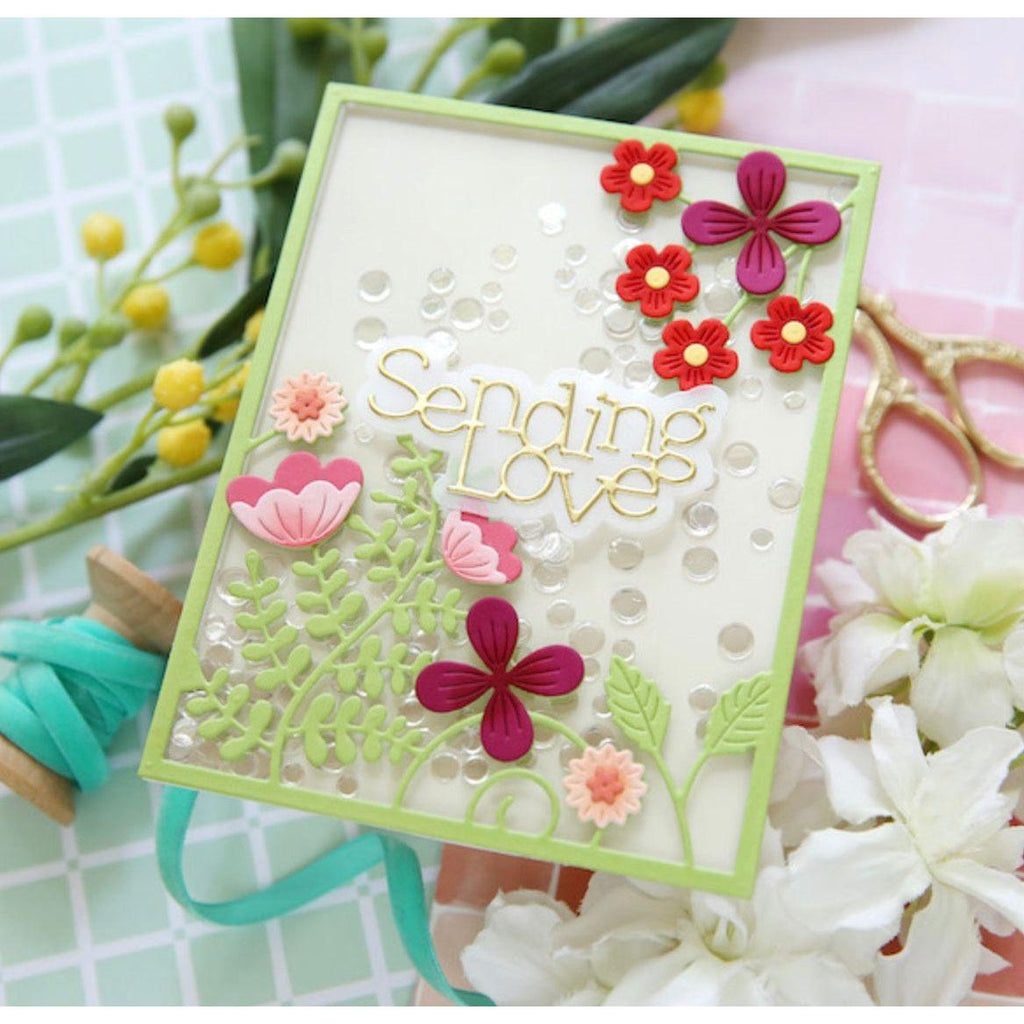 Simon Says Stamp Morning Garden Floral Frame Wafer Dies s940 Cheering for You Sending Love Card | color-code:ALT01