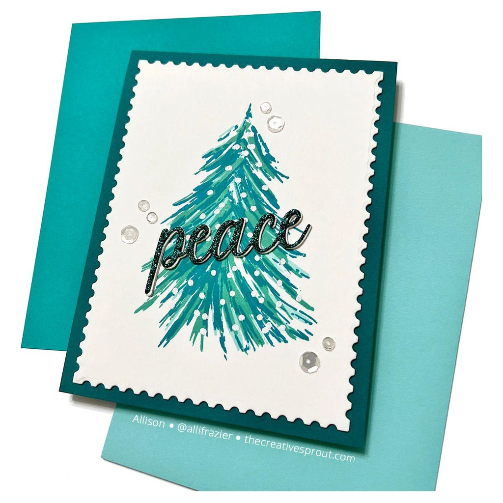 Simon Says Stamp Scripty Peace Wafer Dies 1208sd Festive Fun Christmas Card | color-code:ALT03