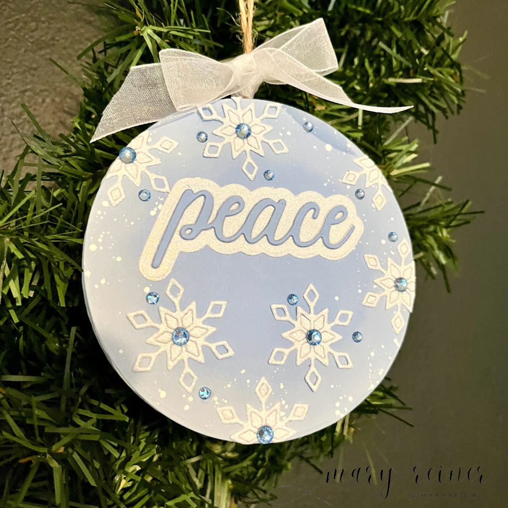 Simon Says Stamp Scripty Peace Wafer Dies 1208sd Festive Fun Christmas Ornament