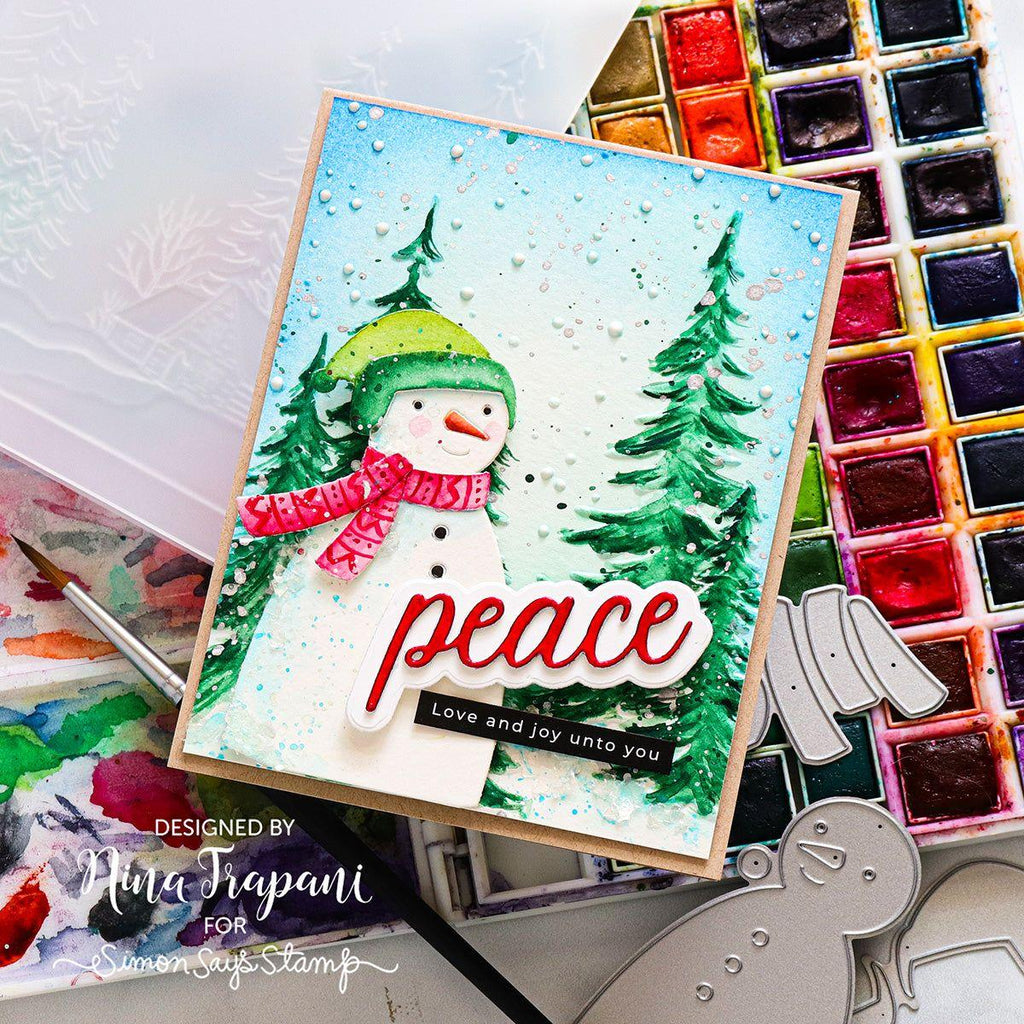 Simon Says Stamp Scripty Peace Wafer Dies 1208sd Festive Fun Christmas Card