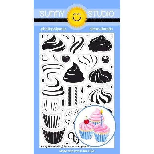 Sunny Studio Scrumptious Cupcakes Cleat Stamps SSCL-351