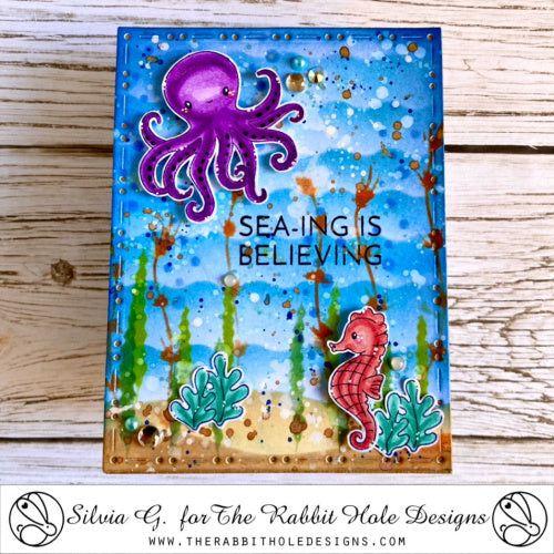 The Rabbit Hole Designs Sea-ing is Believing Coordinating Dies TRH-203D ocean